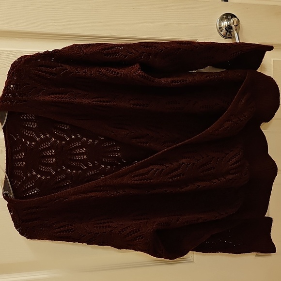 SHEIN Deep Red V-Neck Sweater - Picture 1 of 7